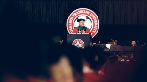 RFU President Aron Sousa, MD, reminded graduates that “it is a great honor to be entrusted with someone’s health.”
