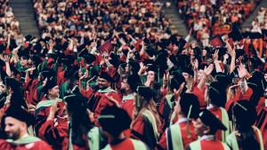 With degrees in hand, RFU’s Class of 2026 graduates celebrate.