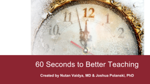 60 Seconds to Better Teaching