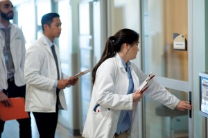 students walking on campus