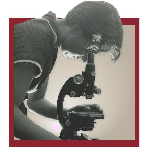 Rosalind Franklin at a Microscope