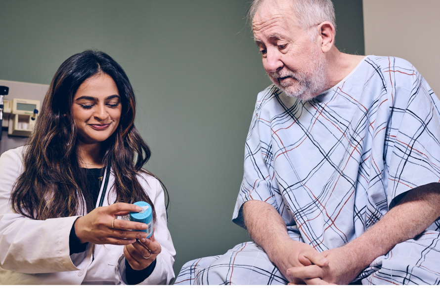 doctor talking to patient actor
